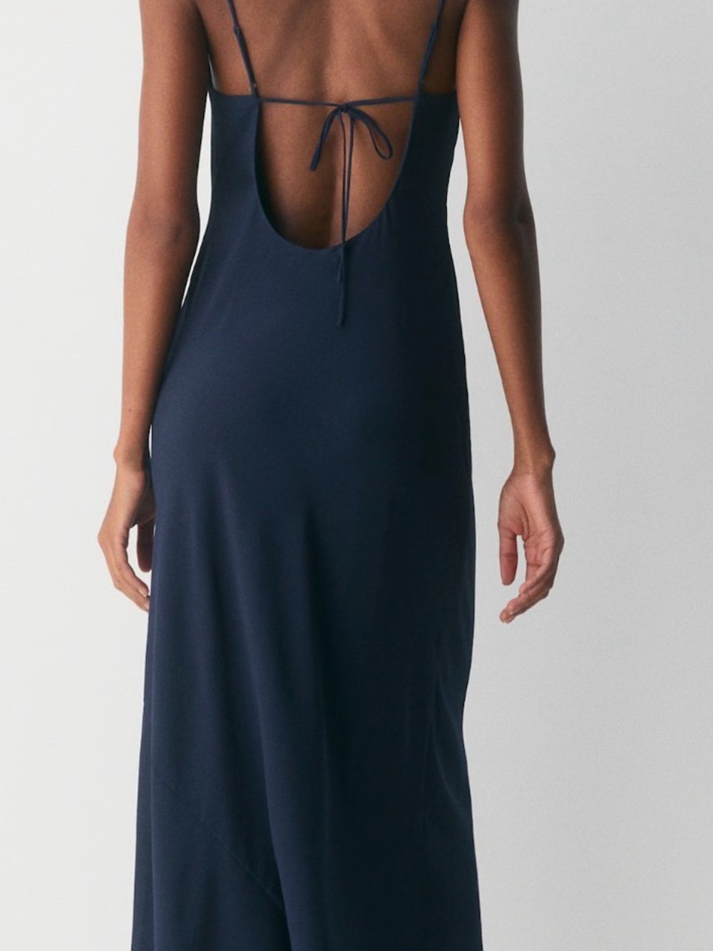 Grenada - Navy Slip Dress with Cowl Neck - Picture 2 of 2